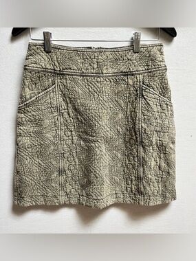 Anthropologie Pilcro Quilted Embossed Skirt Sz 4